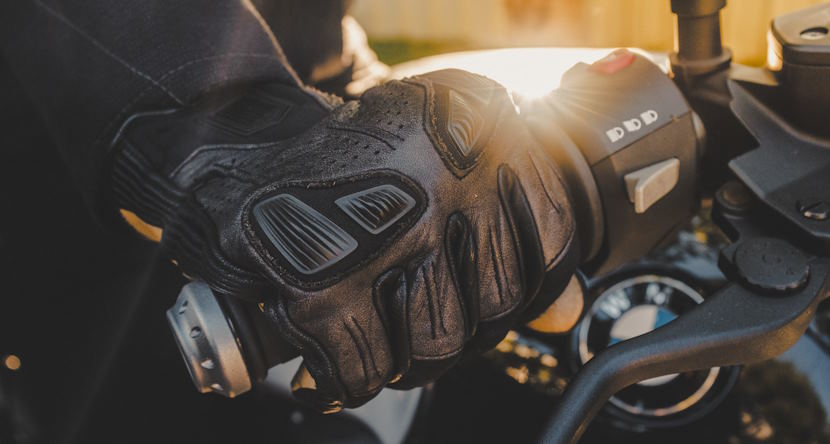 pair of motorcycle gloves